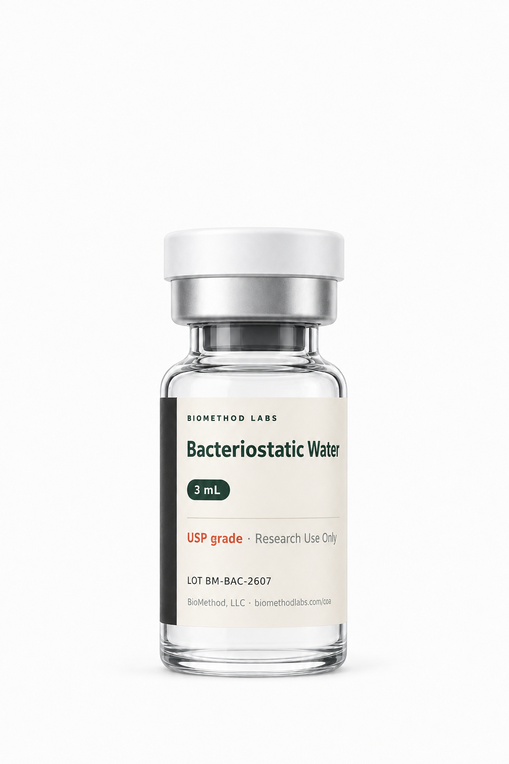 Bacteriostatic Water 3 ml research vial