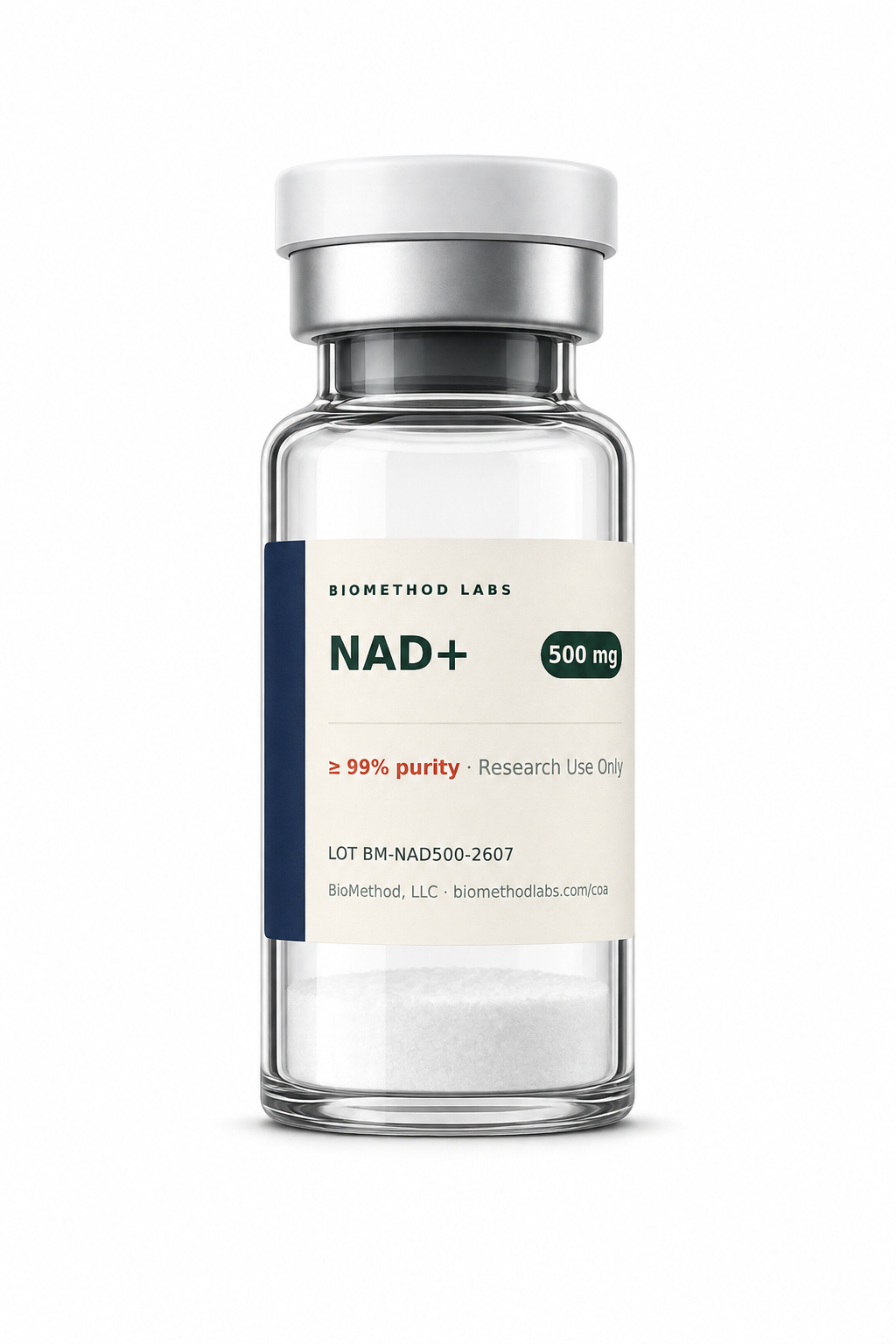 NAD+ 500 mg research vial